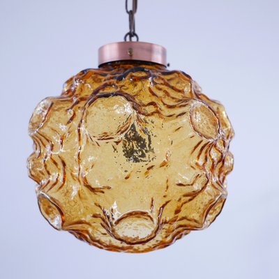 Mid-Century Danish Copper and Glass Pendant Light-JRP-1756034