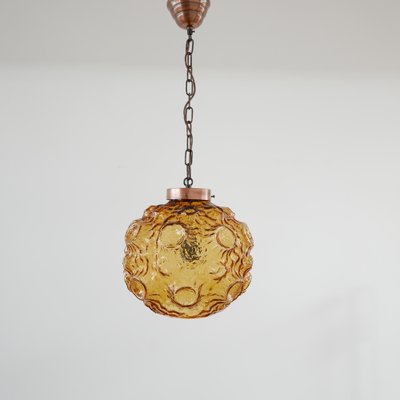 Mid-Century Danish Copper and Glass Pendant Light-JRP-1756034