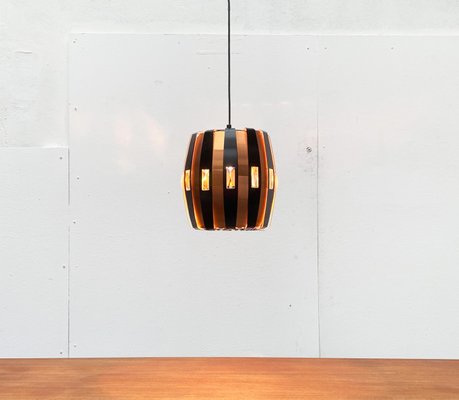 Mid-Century Danish Copper & Black Metal and Prism Pendant Lamp by Werner Schou for Coronell Elektro-UAH-935090