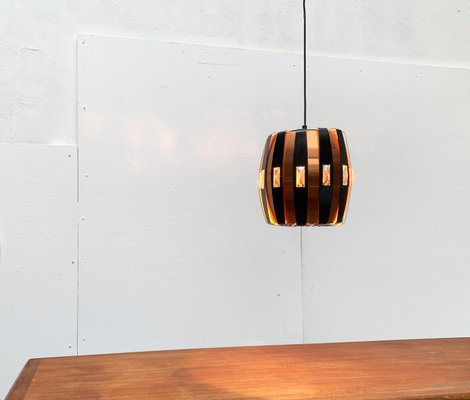 Mid-Century Danish Copper & Black Metal and Prism Pendant Lamp by Werner Schou for Coronell Elektro-UAH-935090