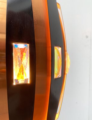 Mid-Century Danish Copper & Black Metal and Prism Pendant Lamp by Werner Schou for Coronell Elektro-UAH-935090