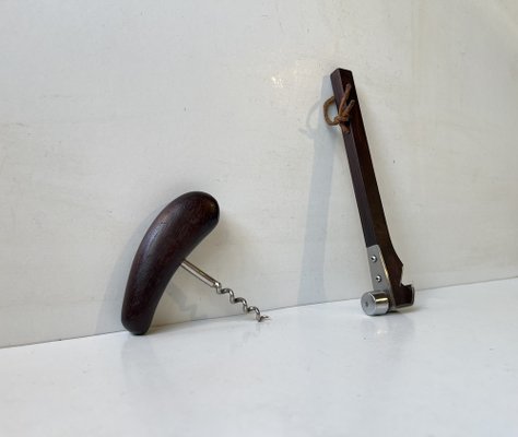 Mid-Century Danish Corkscrew & Bottle Opener in Rosewood, 1960s, Set of 2-LCR-1761203