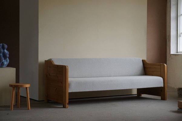 Mid-Century Danish Daybed in Solid Pine and Wool, 1980s-MXF-974609