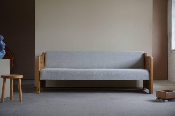 Mid-Century Danish Daybed in Solid Pine and Wool, 1980s-MXF-1343459