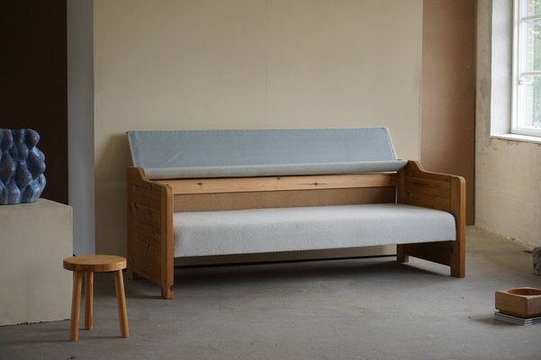 Mid-Century Danish Daybed in Solid Pine and Wool, 1980s-MXF-974609