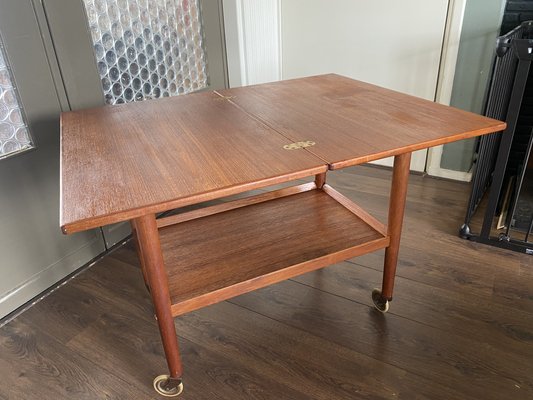 Mid-Century Danish Design Flip Top Bar Cart by Grete Jalk for Poul Jeppesens Møbelfabrik, 1960s-DE-1331389