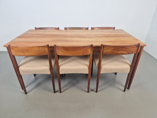 Mid-Century Danish Dining Room Set Table and Chairs, 1960s, Set of 7-AXJ-2043088