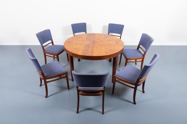 Mid-Century Danish Dining Table & Chairs, 1950s, Set of 7-KMC-1453242