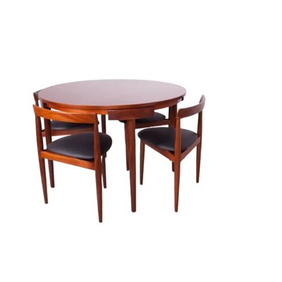 Mid-Century Danish Dining Table with Four Chairs by Hans Olsen for Frem Rojle, 1960s, Set of 5-TCS-1919815