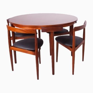 Mid-Century Danish Dining Table with Four Chairs by Hans Olsen for Frem Rojle, 1960s, Set of 5-TCS-1919815