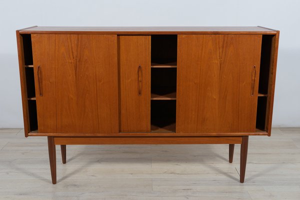 Mid-Century Danish High Sideboard in Teak, 1960s-NIT-1397571