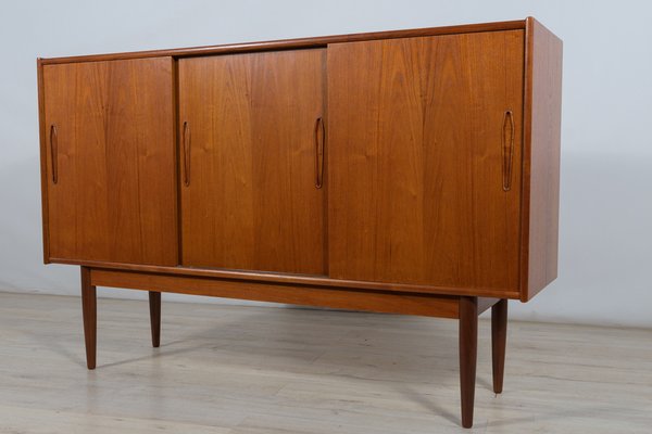 Mid-Century Danish High Sideboard in Teak, 1960s-NIT-1397571