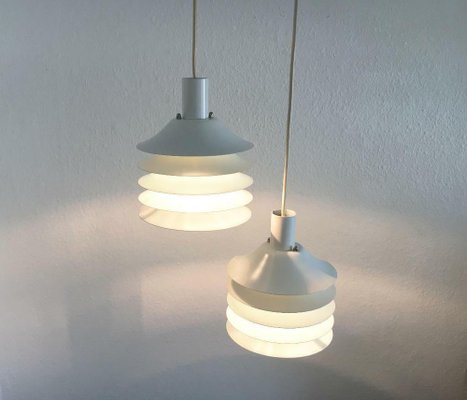 Mid-Century Danish Lamellar Pendants from Lyfa, 1960s, Set of 2-UAH-1801478