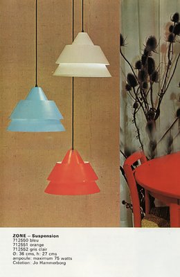 Mid-Century Danish Light Gray Zone Pendant Lamp by Jo Hammerborg for Fog & Menup, 1960s-ZM-1109571