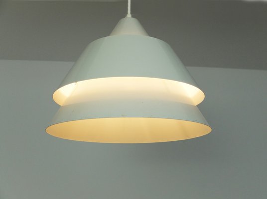 Mid-Century Danish Light Gray Zone Pendant Lamp by Jo Hammerborg for Fog & Menup, 1960s-ZM-1109571