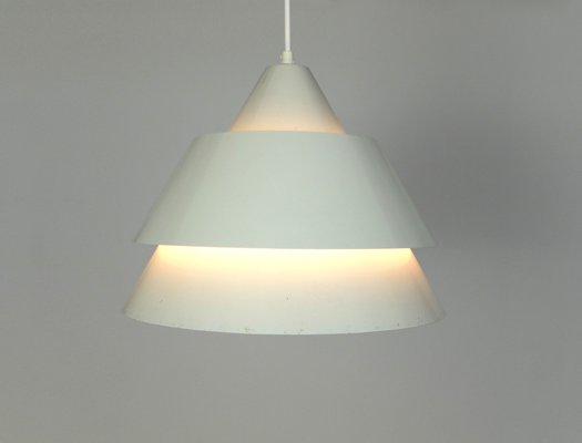 Mid-Century Danish Light Gray Zone Pendant Lamp by Jo Hammerborg for Fog & Menup, 1960s-ZM-1109571