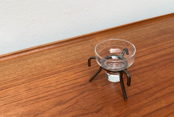 Mid-Century Danish Metal and Glass Candleholder, 1960s-UAH-1375003