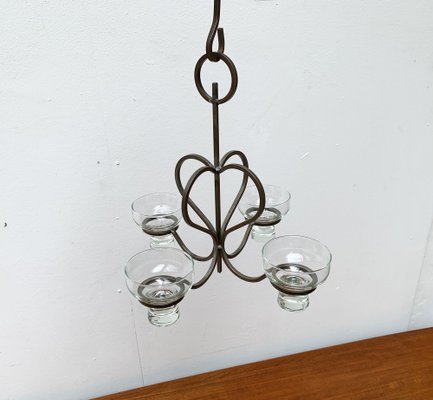 Mid-Century Danish Metal and Glass Candleholder, 1960s-UAH-1337801