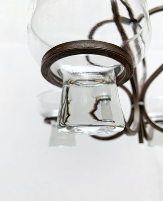 Mid-Century Danish Metal and Glass Candleholder, 1960s-UAH-1337801