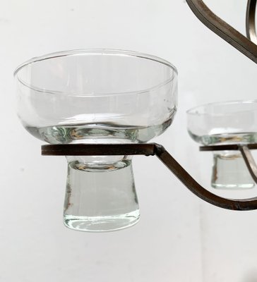 Mid-Century Danish Metal and Glass Candleholder, 1960s-UAH-1337801