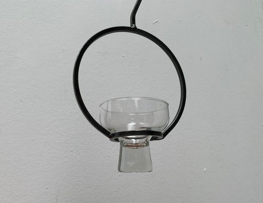 Mid-Century Danish Metal and Glass Candleholder, 1960s-UAH-1334580