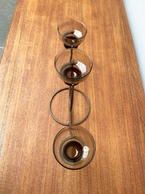 Mid-Century Danish Metal and Glass Candleholder, 1960s-UAH-1331270