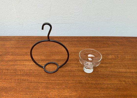 Mid-Century Danish Metal and Glass Candleholder, 1960s-UAH-1334580