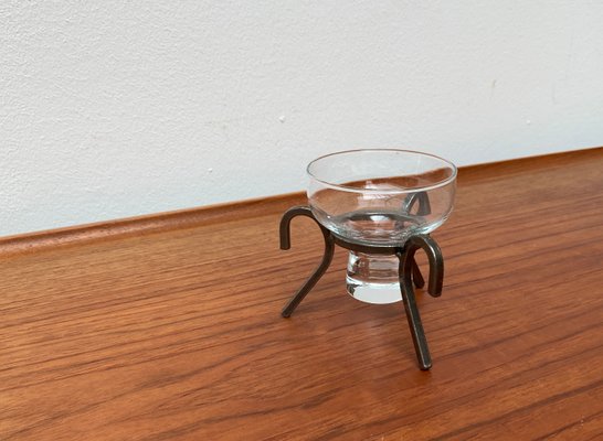 Mid-Century Danish Metal and Glass Candleholder, 1960s-UAH-1375003