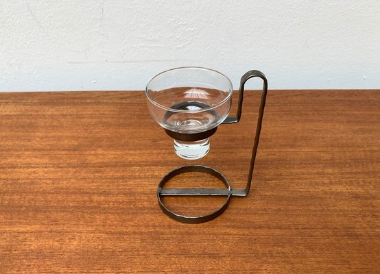 Mid-Century Danish Metal and Glass Candleholder, 1960s-UAH-1341985