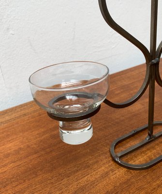 Mid-Century Danish Metal and Glass Candleholder, 1960s-UAH-1359932