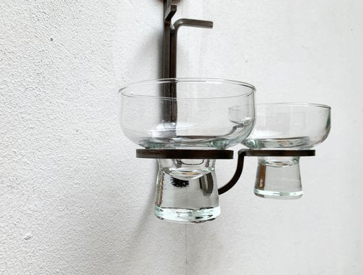 Mid-Century Danish Metal and Glass Wall Candleholder, 1960s-UAH-1337802