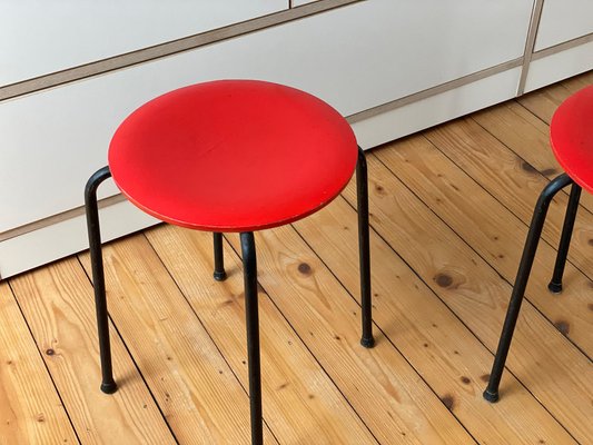 Mid-Century Danish Minimalist Stool, 1950s / 60s-WSA-1353562