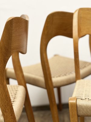 Mid-Century Danish Model 71 Chairs in Oak by Niels Otto Møller for J.L. Mollers, 1950s, Set of 6-DOY-1793672