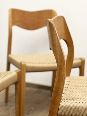 Mid-Century Danish Model 71 Chairs in Oak by Niels Otto Møller for J.L. Mollers, 1950s, Set of 6-DOY-1793672