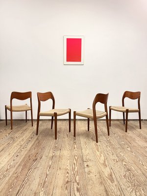 Mid-Century Danish Model 71 Chairs in Teak by Niels O. Møller for J.L. Møllers Furniture Factory, 1950, Set of 4-DOY-1793675