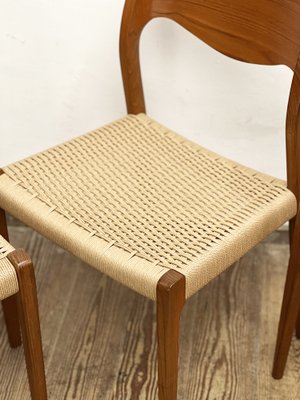 Mid-Century Danish Model 71 Chairs in Teak by Niels O. Møller for J.L. Møllers Furniture Factory, 1950, Set of 4-DOY-1793675