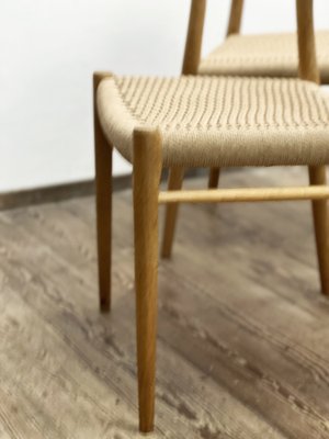 Mid-Century Danish Model 75 Chairs in Oak by Niels O. Møller for Jl Møllers Furniture Factory, 1950s, Set of 4-DOY-1782770