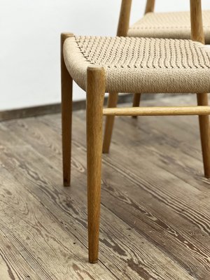 Mid-Century Danish Model 75 Chairs in Oak by Niels O. Møller for Jl Møllers Furniture Factory, 1950s, Set of 4-DOY-1782770