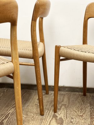 Mid-Century Danish Model 75 Chairs in Oak by Niels O. Møller for JL Møllers Furniture Factory, 1950s, Set of 4-DOY-1793680