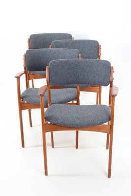 Mid-Century Danish Modern Chairs in Teak by Erik Buch, 1970s, Set of 4-NIX-1763086