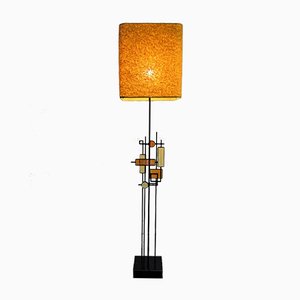 Mid-Century Danish Modern Wrought Iron & Glass Floor Lamp by Svend Aage Holm Sørensen-IEI-853521