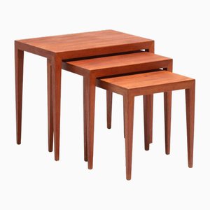 Mid-Century Danish Nesting Tables by Severin Hansen for Haslev Møbelsnedkeri, 1960s, Set of 3-DZY-2027958