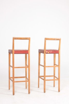 Mid-Century Danish Oak Bar Stools, 1950s, Set of 2-FK-630513