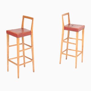 Mid-Century Danish Oak Bar Stools, 1950s, Set of 2-FK-630513