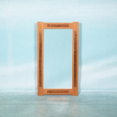 Mid-Century Danish Oak Pressed Copper Mirror-HGA-1436299