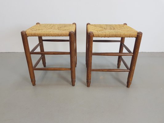 Mid-Century Danish Papercord and Rope Beech Stool, 1960s, Set of 2-AXJ-1723156