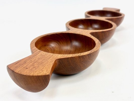 Mid-Century Danish Partitioned Teak Snack Bowl, 1970s-ZCY-2022961