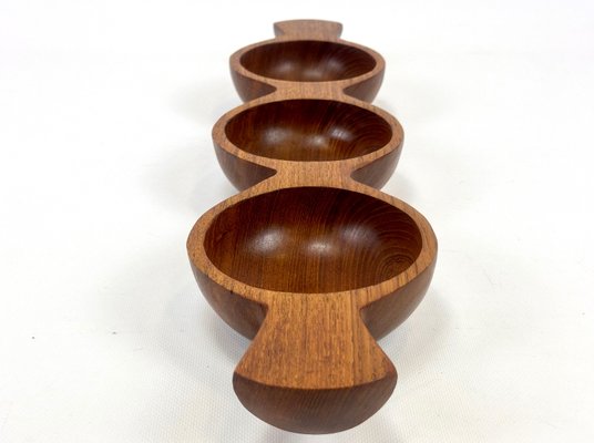 Mid-Century Danish Partitioned Teak Snack Bowl, 1970s-ZCY-2022961