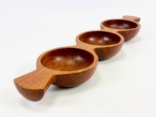 Mid-Century Danish Partitioned Teak Snack Bowl, 1970s-ZCY-2022961