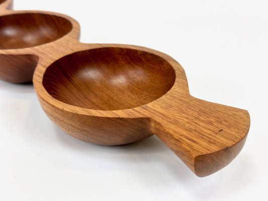 Mid-Century Danish Partitioned Teak Snack Bowl, 1970s-ZCY-2022961